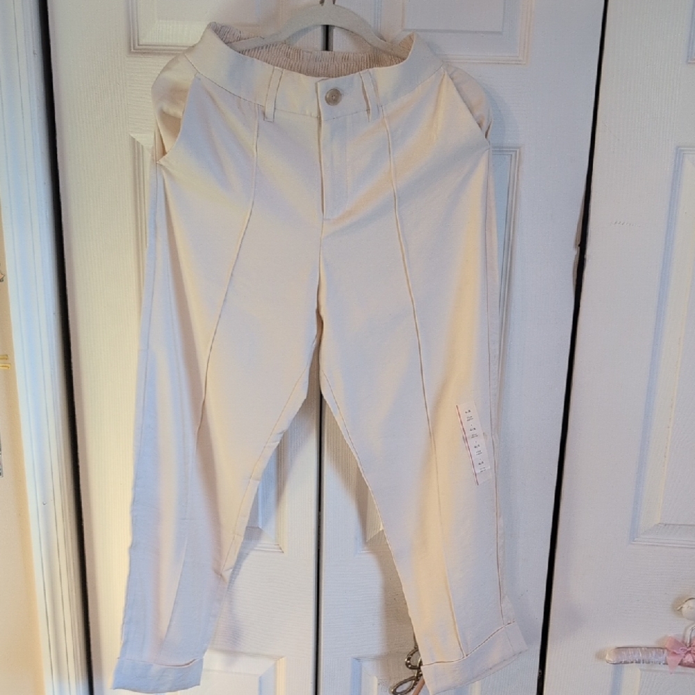Women's Slim Ankle Cream Pants